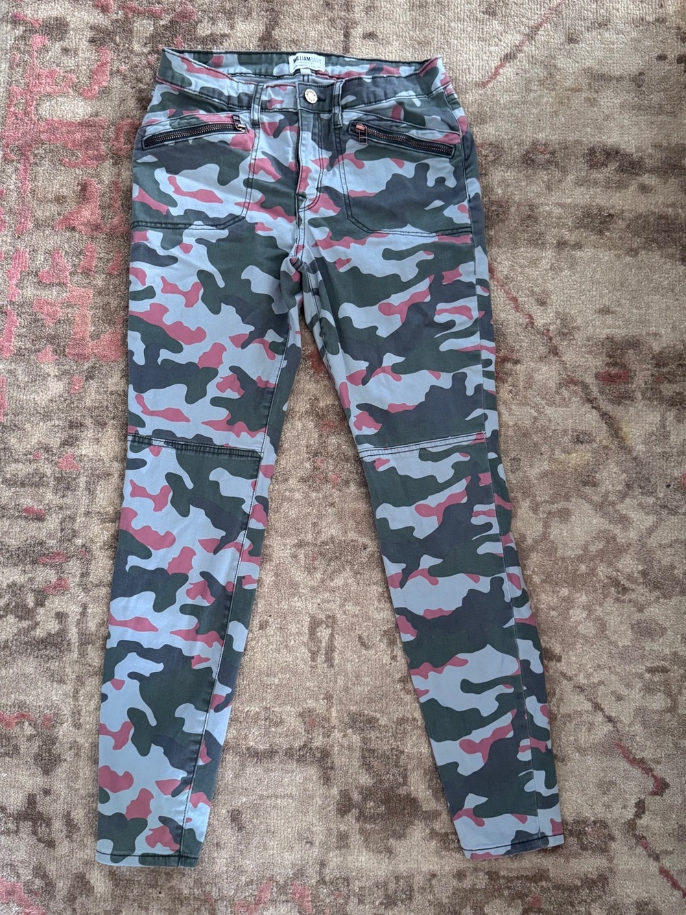 William Rast Women’s Skinny Camo Jeans in Pink & Green